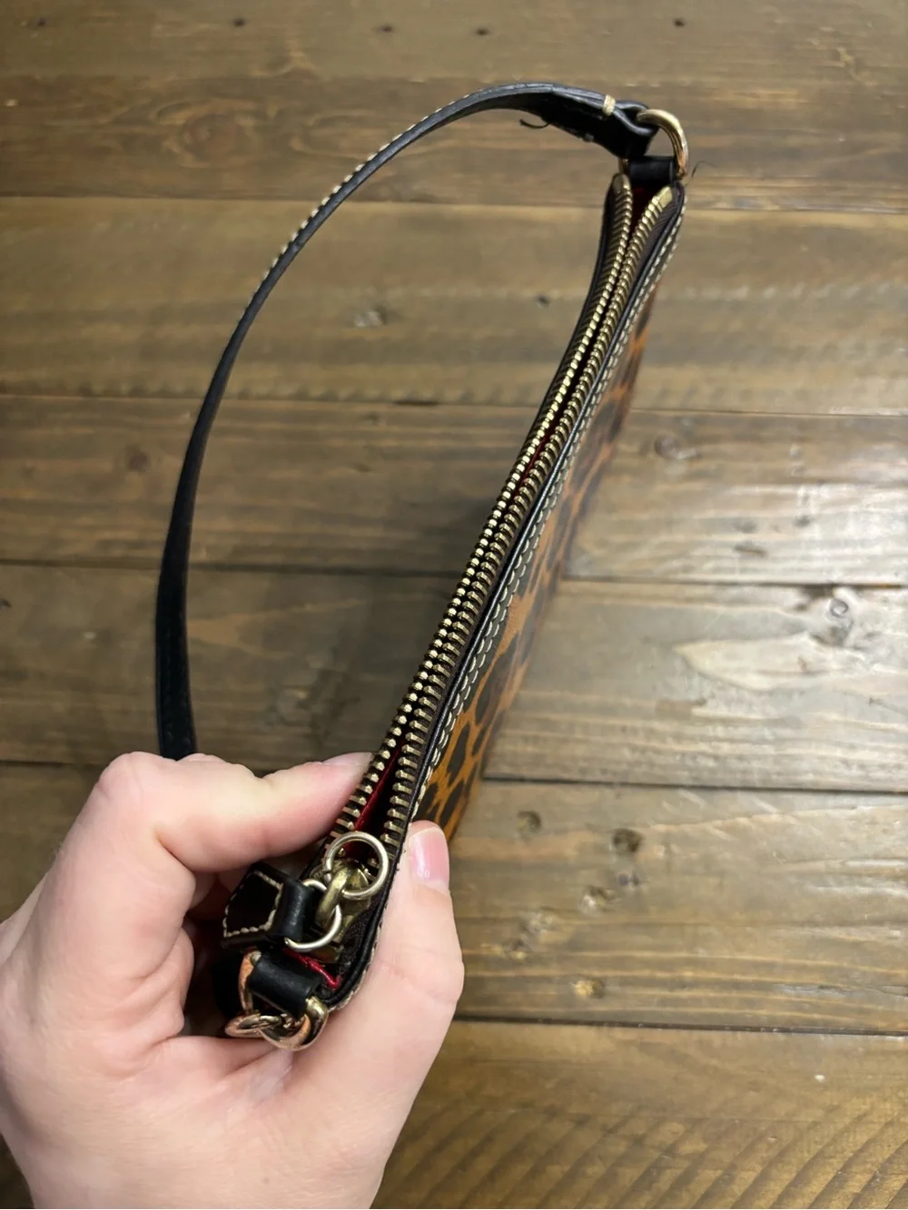 Dooney & Bourke Leopard Print Leather Wristlet